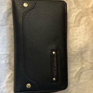 Olivia +joy black leather wallet